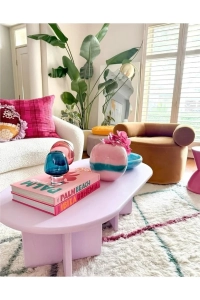 Modern Düz Ayak Orta Sehpa Pembe